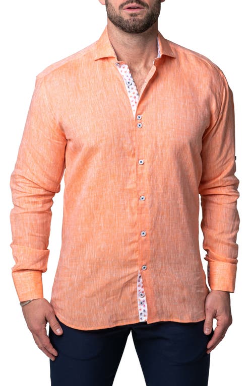 Maceoo Einstein Lenny Orange Button-Up Shirt