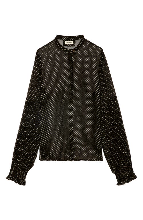 Zadig & Voltaire Tandy Mousseline Sparkle Top In Noir