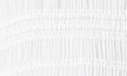 Endless Rose Smocked Puff Sleeve Top In White