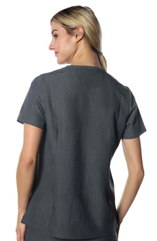 Shop Members Only Palermo 4-pocket Scrub Top In Graphite