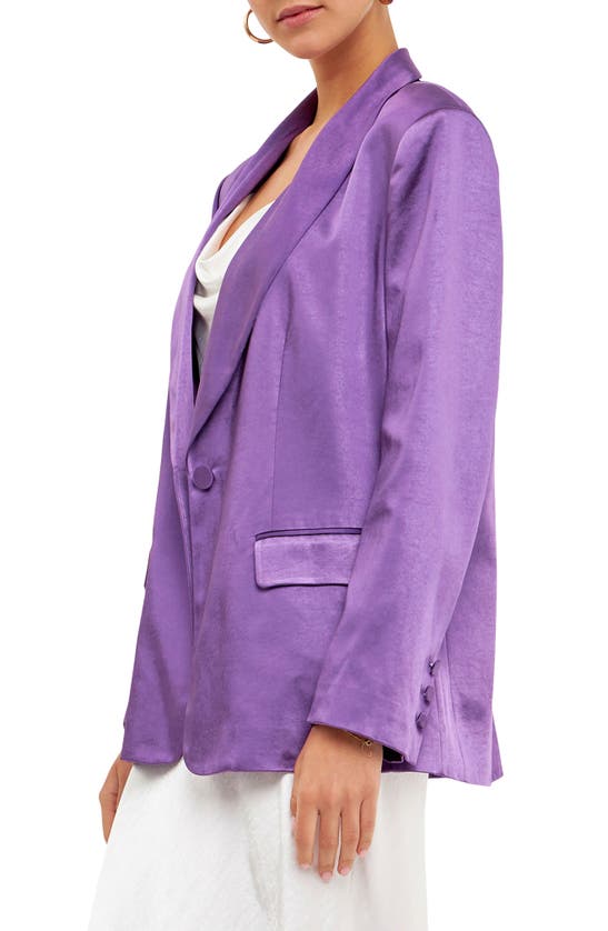 Endless Rose The Satin Blazer In Purple