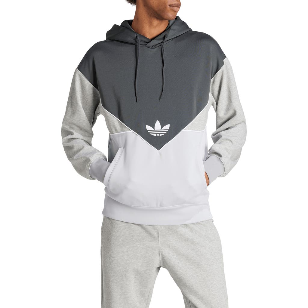 Adidas Originals Colorado Colorblock Hoodie In Dark Grey/light Grey/grey