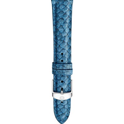 Michele 1m Seamist Blue Fish Skin Watch Strap