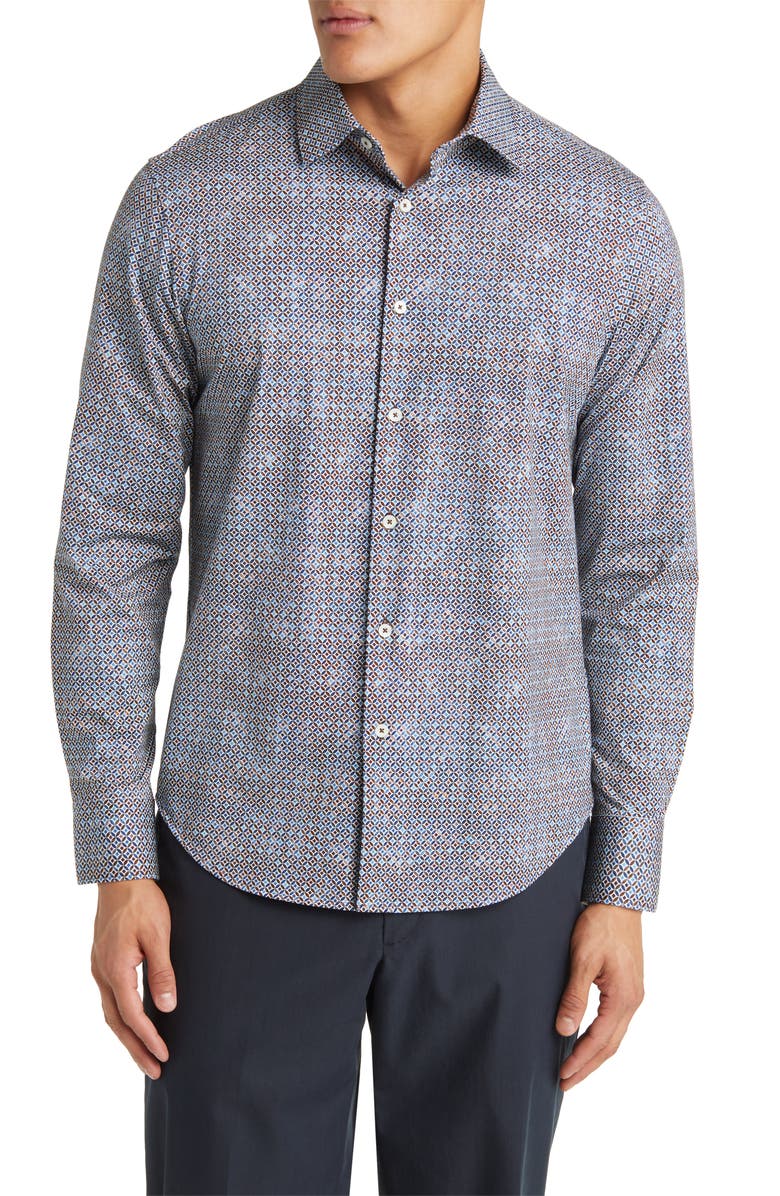 Bugatchi James Ooohcotton® Geometric Print Button Up Shirt Nordstrom 