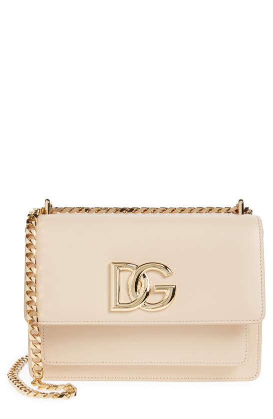 Dolce & Gabbana Logo Leather Shoulder Bag In Pastel Pink