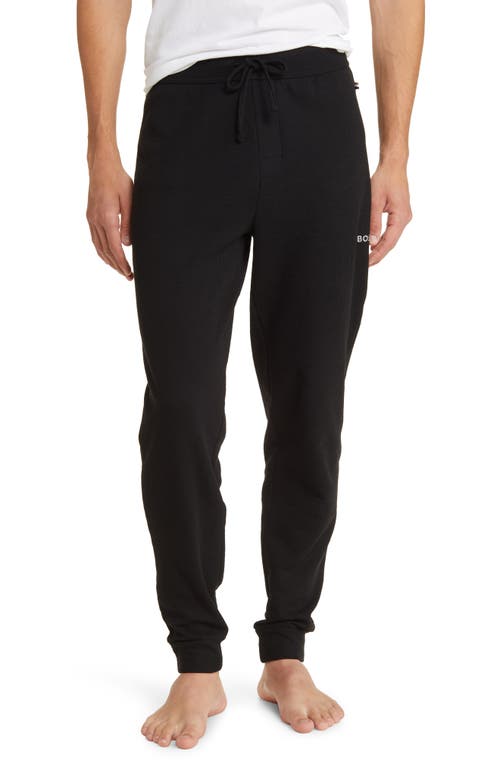 Waffle Cotton Blend Pajama Joggers in Black