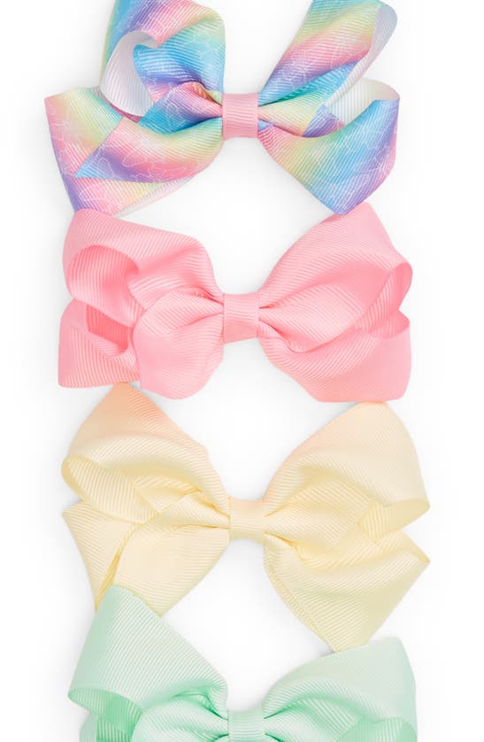 Shop Capelli New York Kids' Assorted 8-pack Bow Clips In Pale Multi