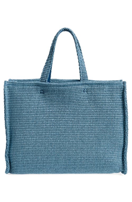 Shop Givenchy Soft Raffia G-tote In Denim Blue