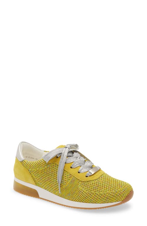 ara Leigh Lace-Up Sneaker Yellow Fabric at Nordstrom,