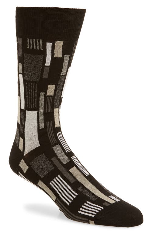 Bugatchi Mercerized Cotton Blend Dress Socks in Black 