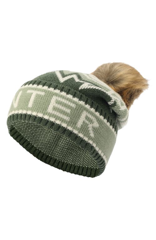 Shop Hunter Fair Isle Pom Beanie In Green Multi