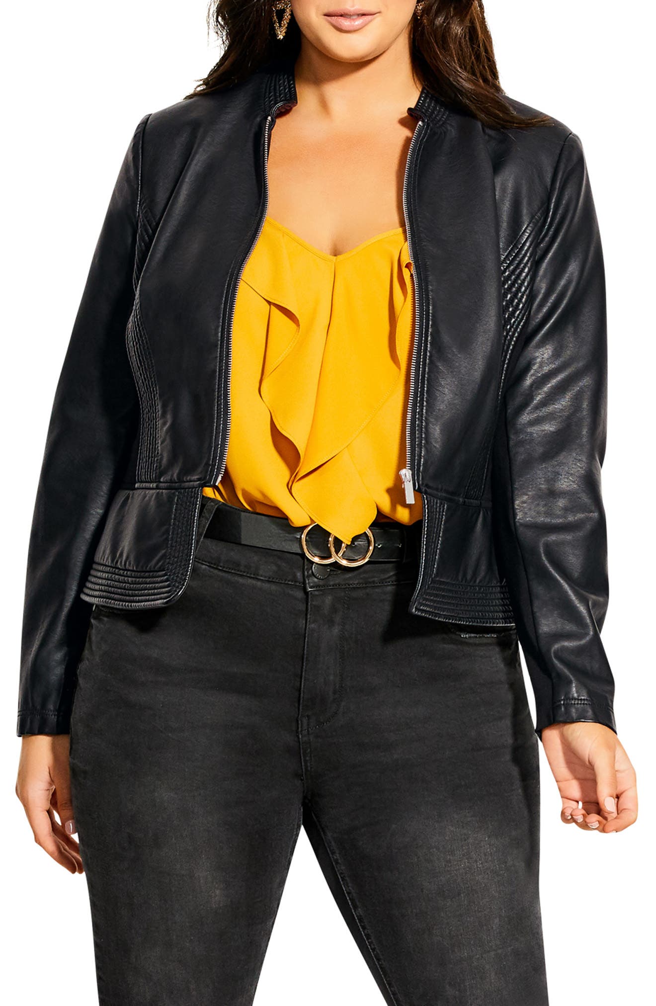 city chic faux leather jacket