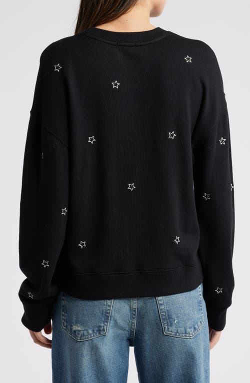 Shop Rails Ramona Star Embroidered Sweatshirt In Black/silver Star