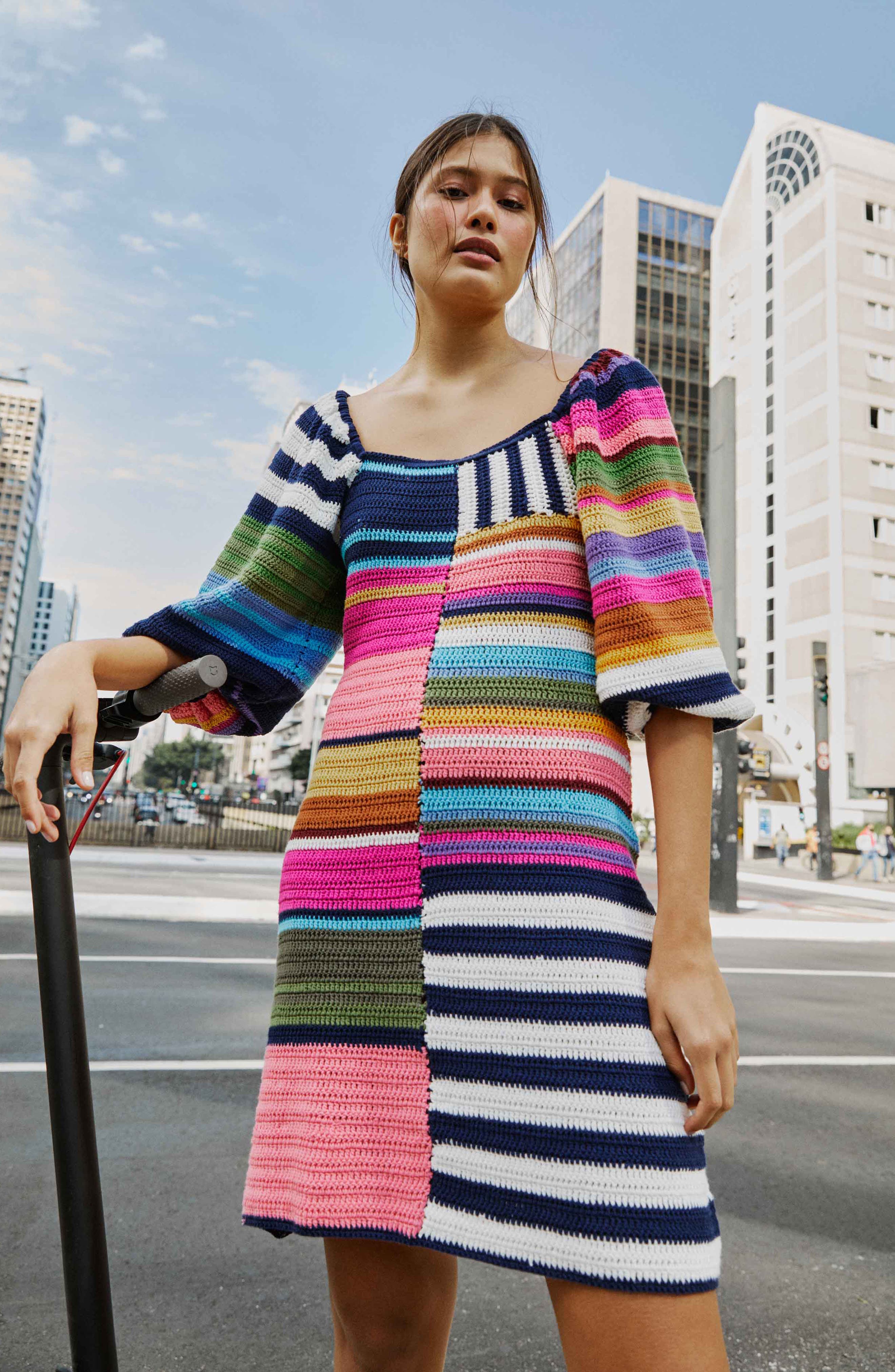 multi coloured knit dress