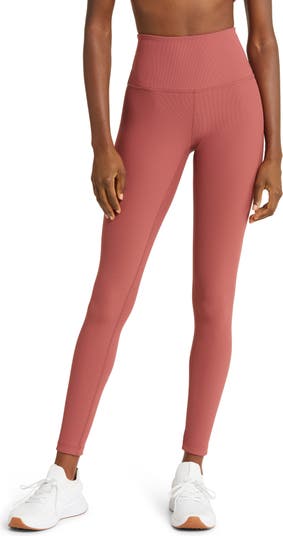 New Nordstrom Zella High Waist Ribbed Leggings Pink Size XL Daily Live In  Pocket