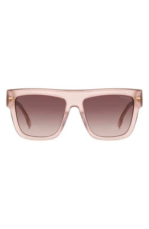 55mm Flat Top Sunglasses in Nude/Brown Gradient