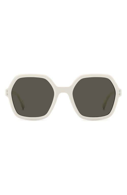 55mm Gradient Square Sunglasses in Ivory/Grey