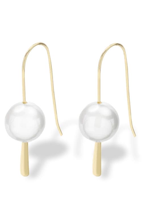 Shop Melinda Maria Imitation Pearl Threader Earrings In White Pearl/gold