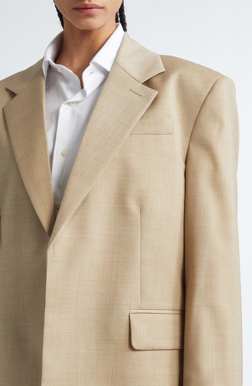 Shop Peter Do Classic Boxy Stretch Wool Blazer In Taupe