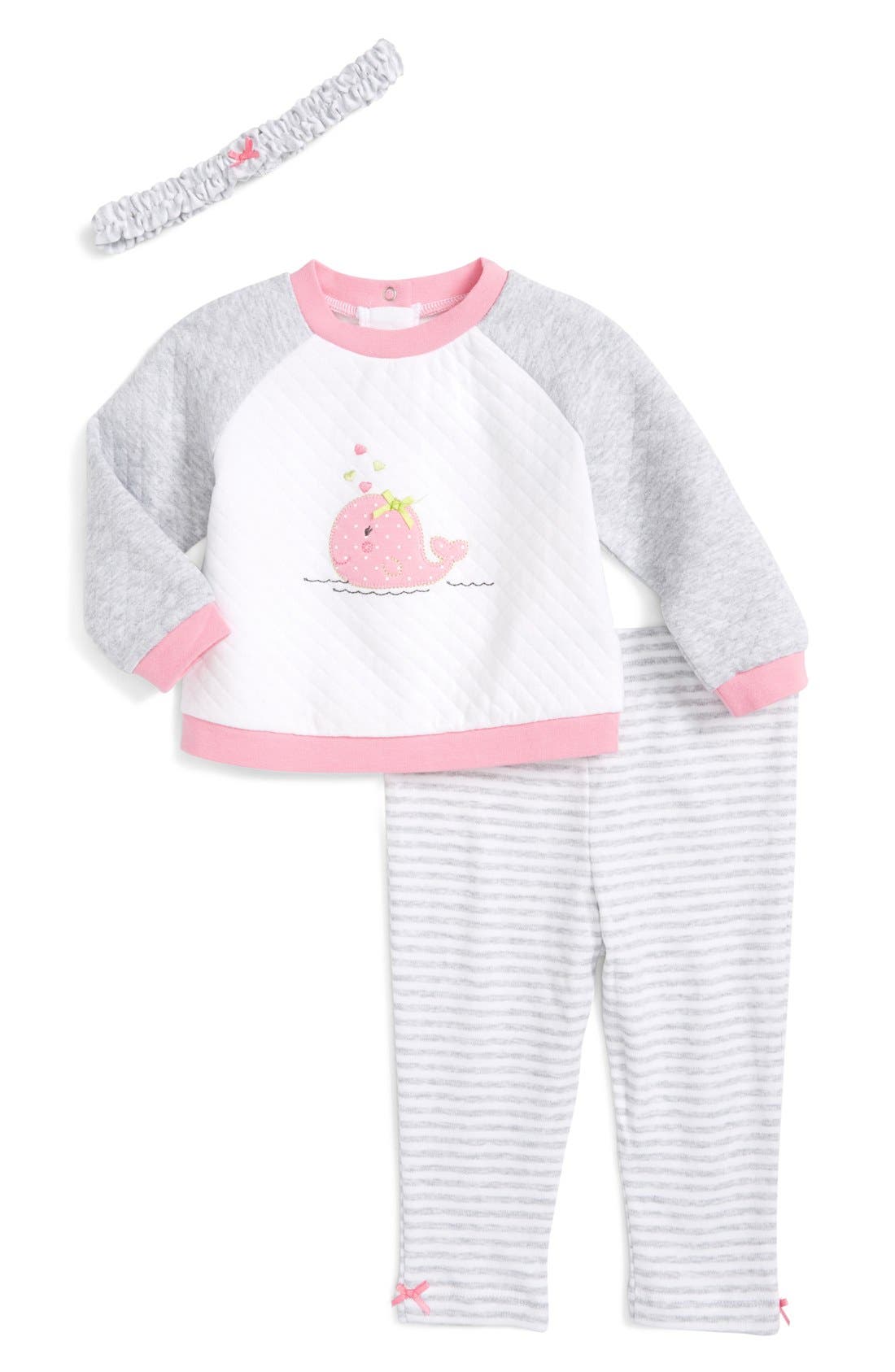 Little Me 'Whale' Top, Leggings & Headband Set (Baby Girls) Nordstrom