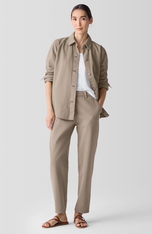 Shop Eileen Fisher Classic Organic Cotton Shirt Jacket In Reed