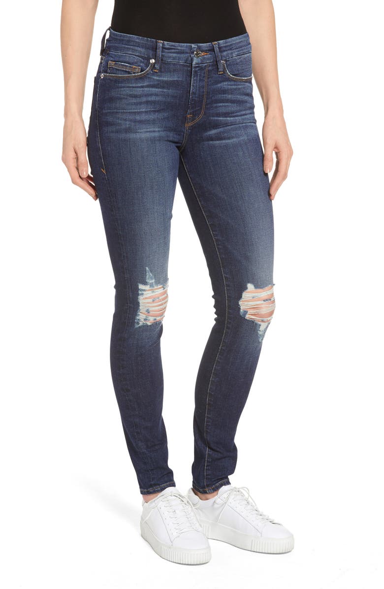 Good American Good Legs Ripped Skinny Jeans (Blue 068) | Nordstrom
