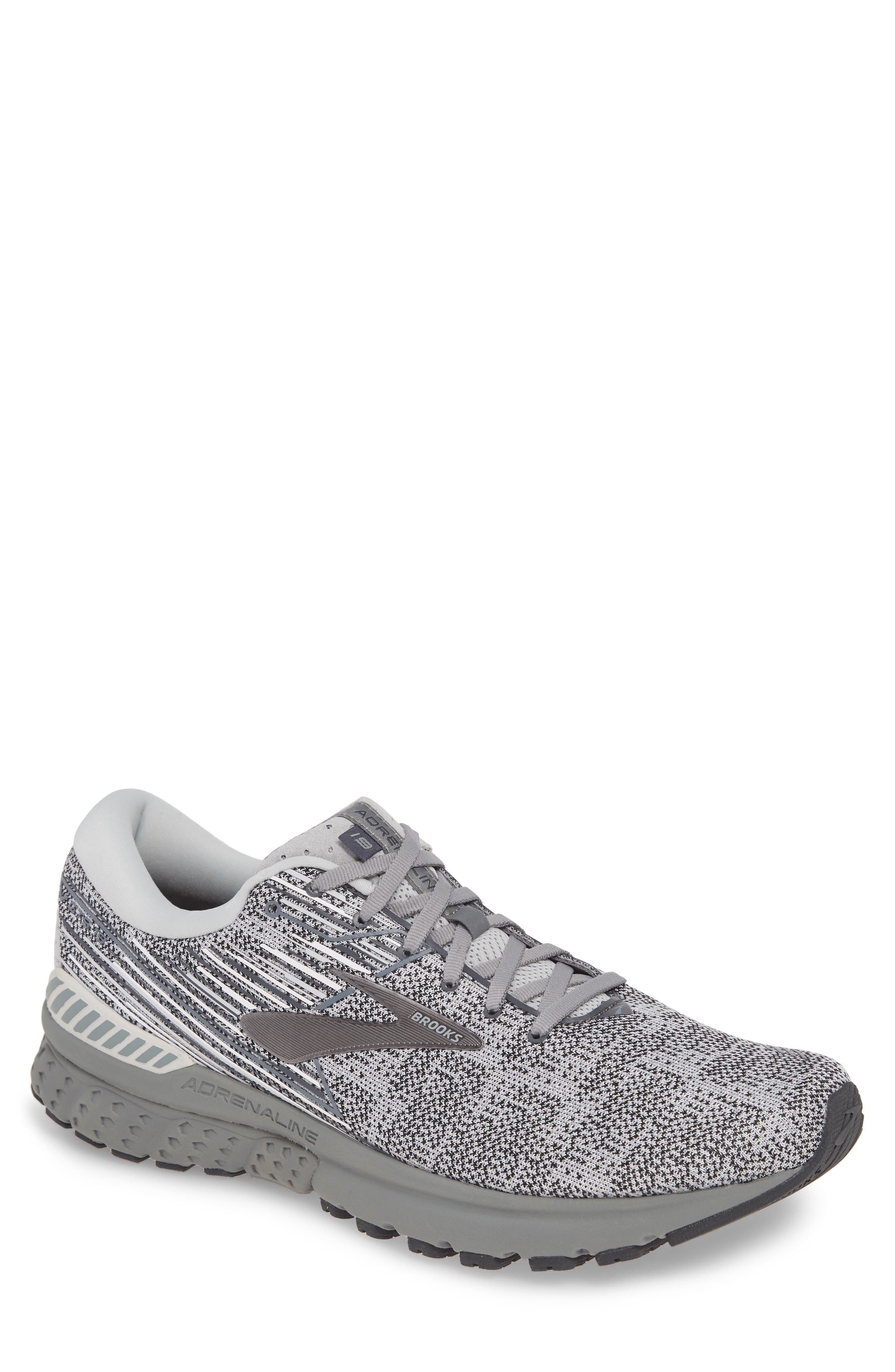 Brooks Adrenaline Gts 19 Running Sneaker In Grey/white/ebony