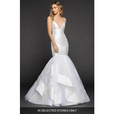 Hayley Paige Nevada Mikado & Tulle Mermaid Gown, Size IN STORE ONLY - Ivory