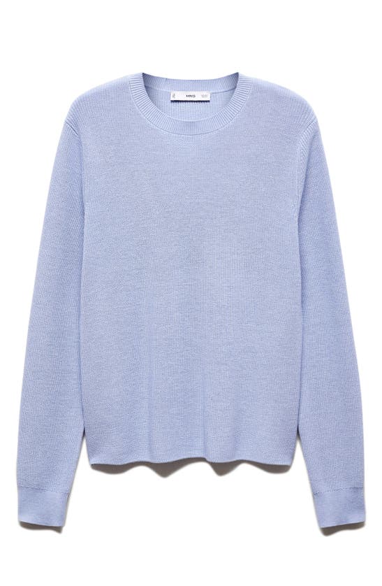 Shop Mango Crewneck Sweater In Sky Blue