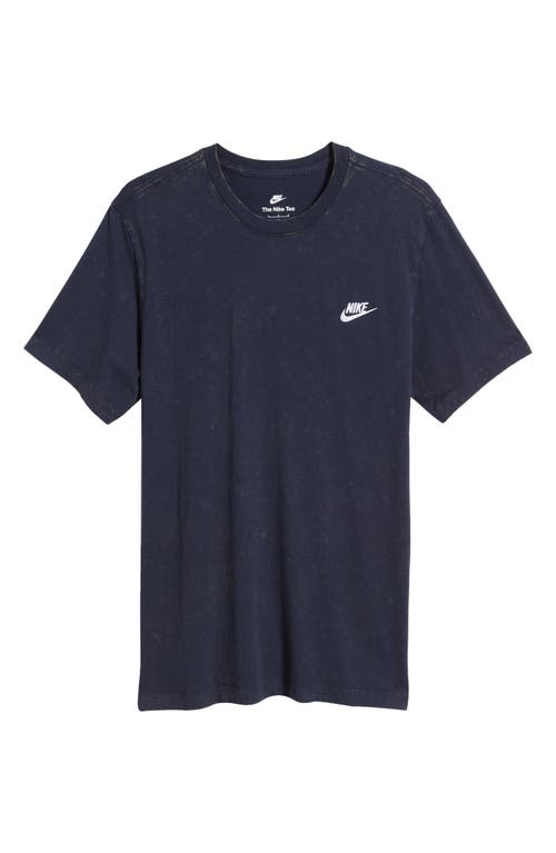 Shop Nike Sportswear Embroidered Logo T-shirt In Obsidian