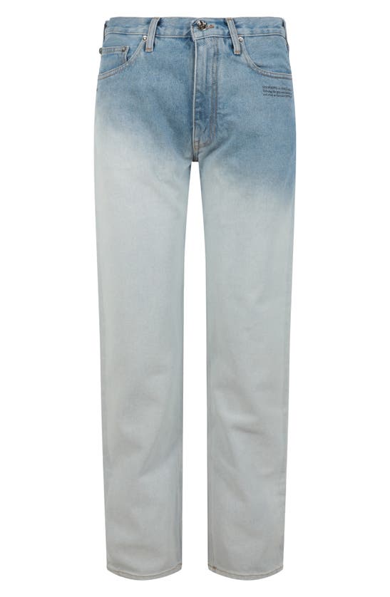 Shop Off-white Corp Slim Straight Leg Jeans In Blue
