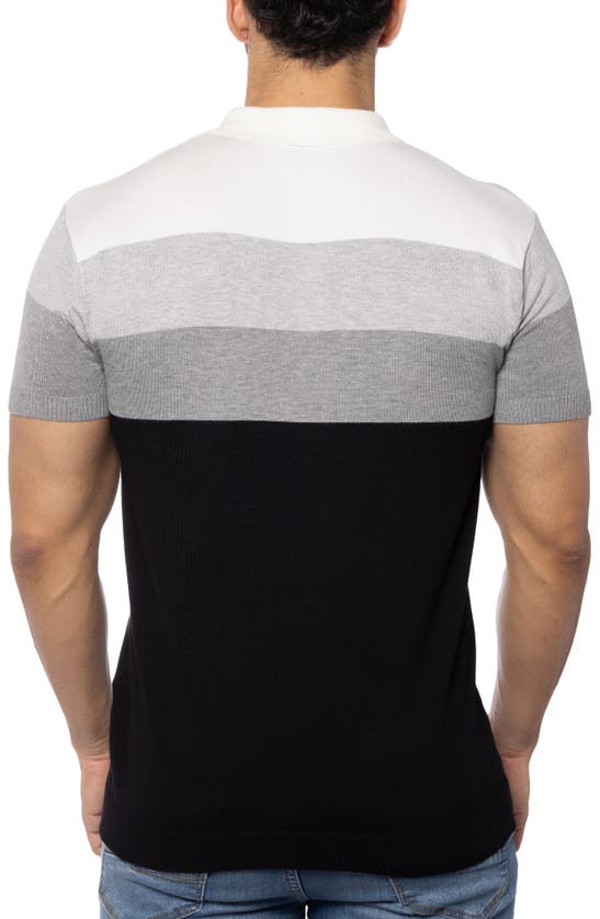 Spring + Mercer Striped Polo Sweater In Black