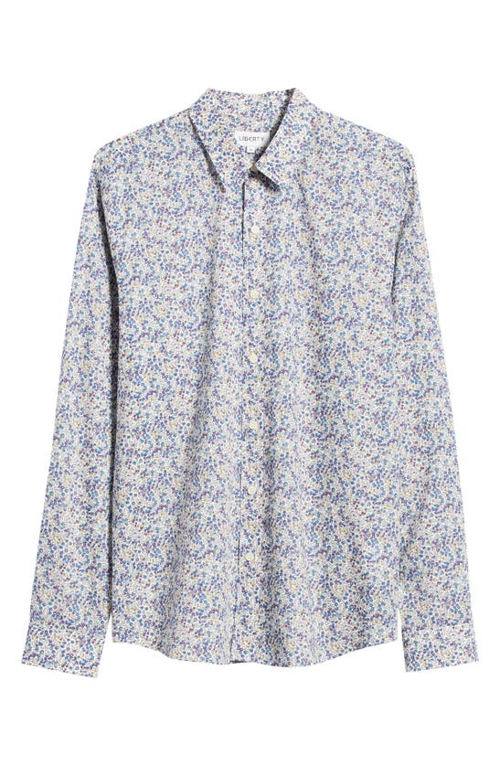 Shop Liberty London Wiltshire Bud Lasenby Floral Cotton Button-up Shirt In Blue Multi