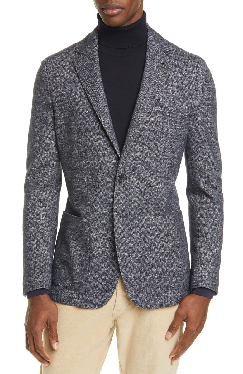 Canali Classic Fit Herringbone Wool & Linen Blend Sport Coat | Nordstrom