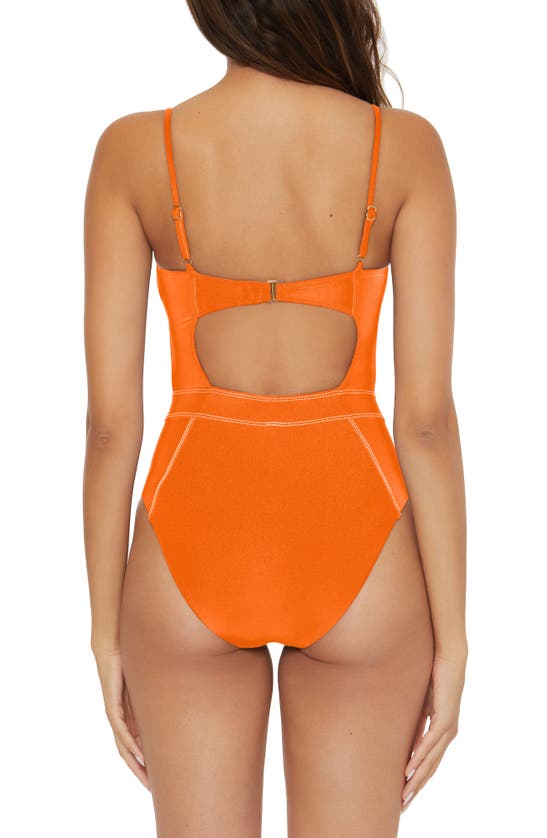 Shop Becca Color Sheen One-piece Swimsuit In Tangerine