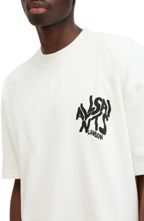 Allsaints Mens Ashen White Orlando Logo-print Relaxed-fit Organic-cotton T-shirt In Ashen White