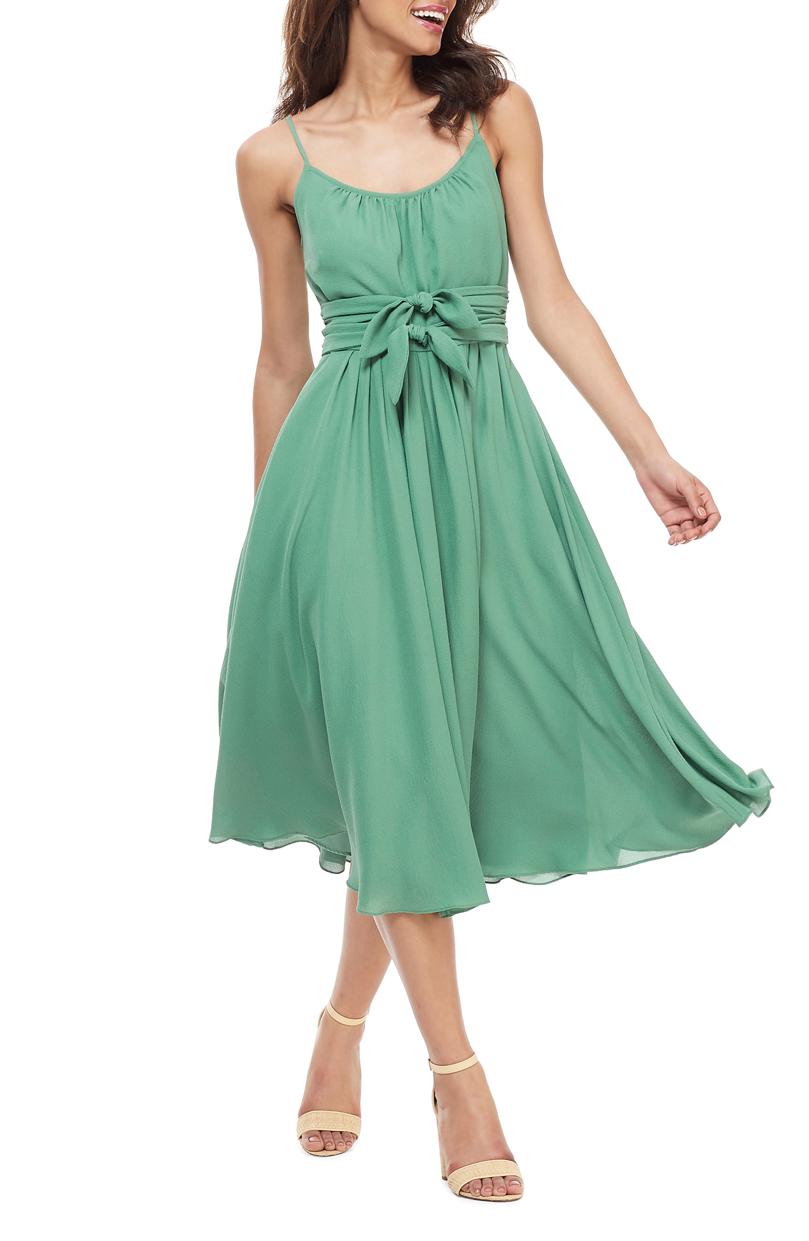 Gal Meets Glam Collection Elsie Double Front Bow Dress, Green