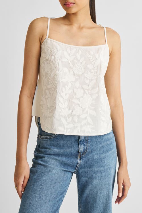 Reistor Embroidered Camisole Top In Coconut White