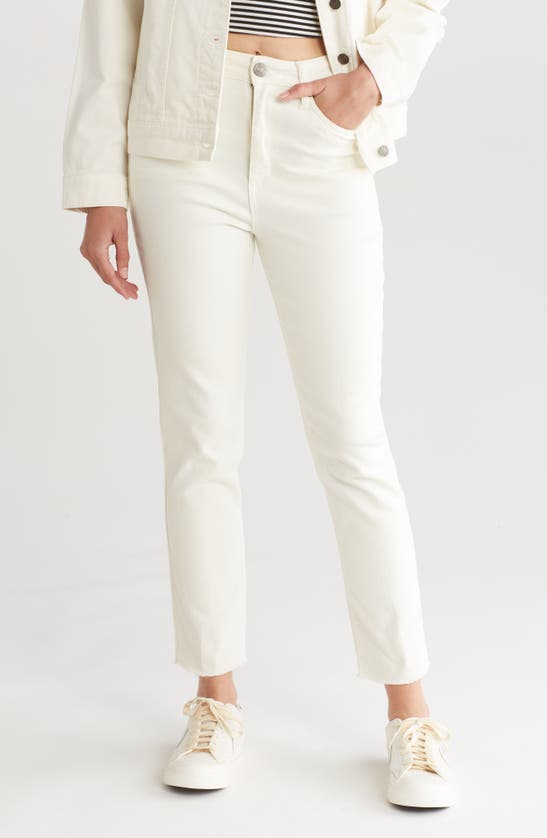 Sts Blue Paisley Ultrahigh Waist Slim Straight Leg Jeans In Ecru