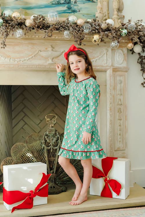 Shop Lila And Hayes Carlin Girls' Dress In Santa's Helper