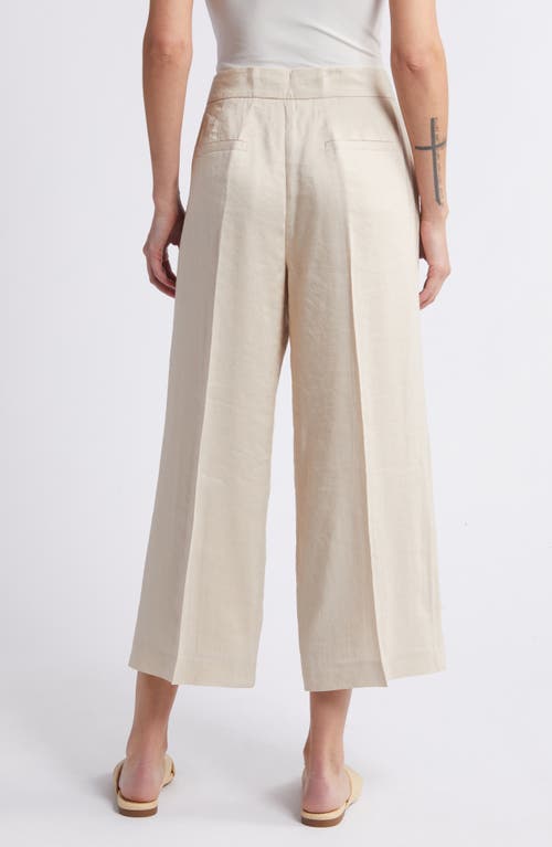 Shop Kobi Halperin Brent Linen Blend Crop Pants In Shell