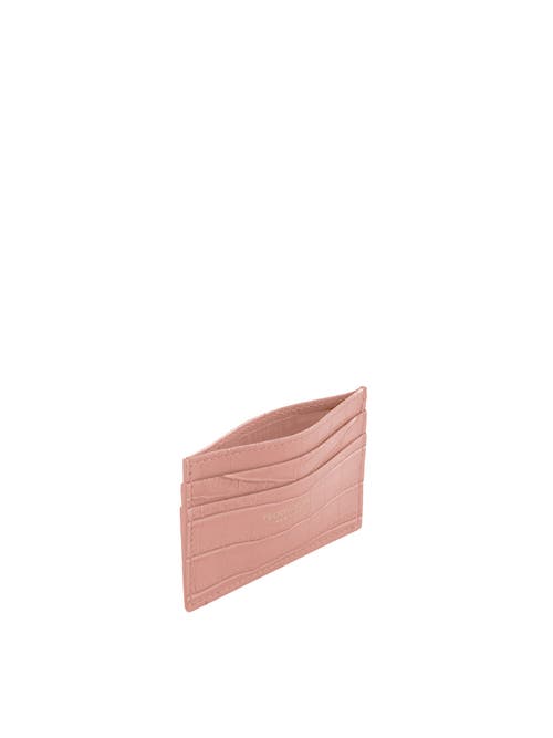 Shop Teddy Blake Cardholder Croco In Nude Pink