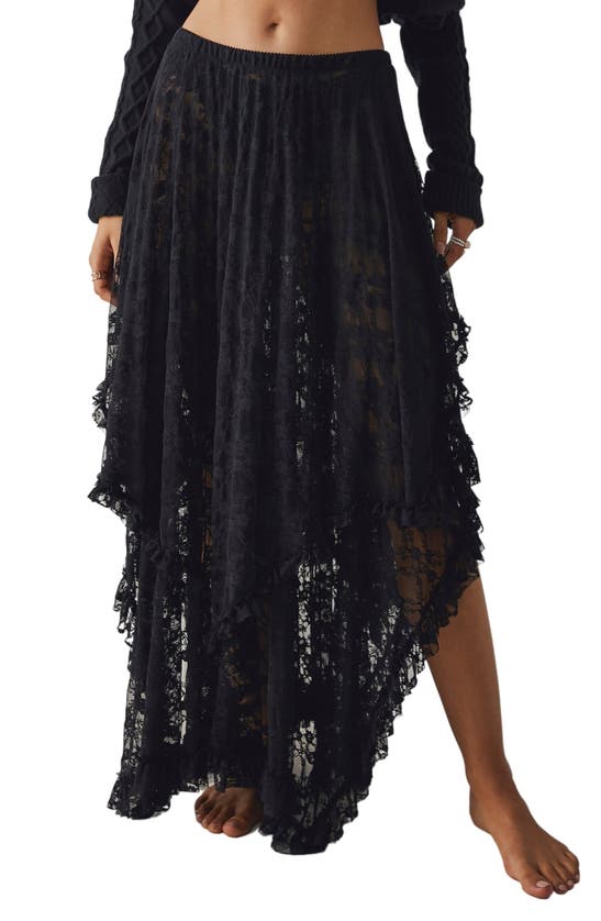 Free People French Courtship Lace Half Slip In Black