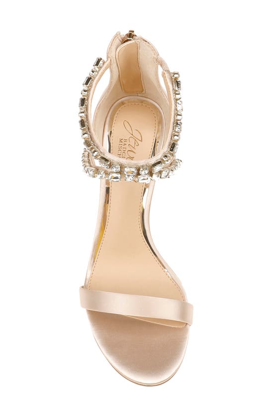 Shop Jewel Badgley Mischka Celine Embellished Sandal In Champagne