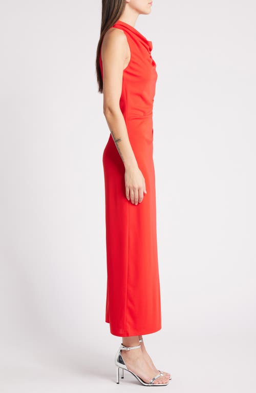 Shop Wayf The Georgina Cowl Neck Gown In Red