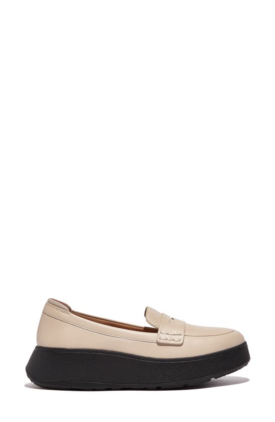 Fitflop F-mode Leather Flatform Penny Loafer In Stone Beige | ModeSens