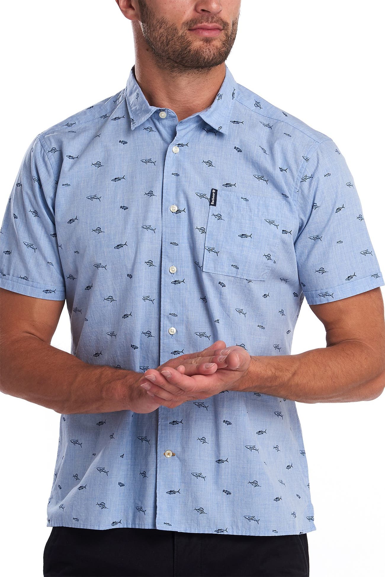 Barbour Short Sleeve Chambray Shirt Nordstrom Rack