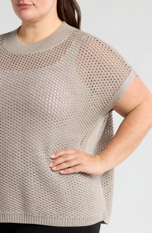 Shop Eileen Fisher Short Sleeve Wool Sweater In Dove