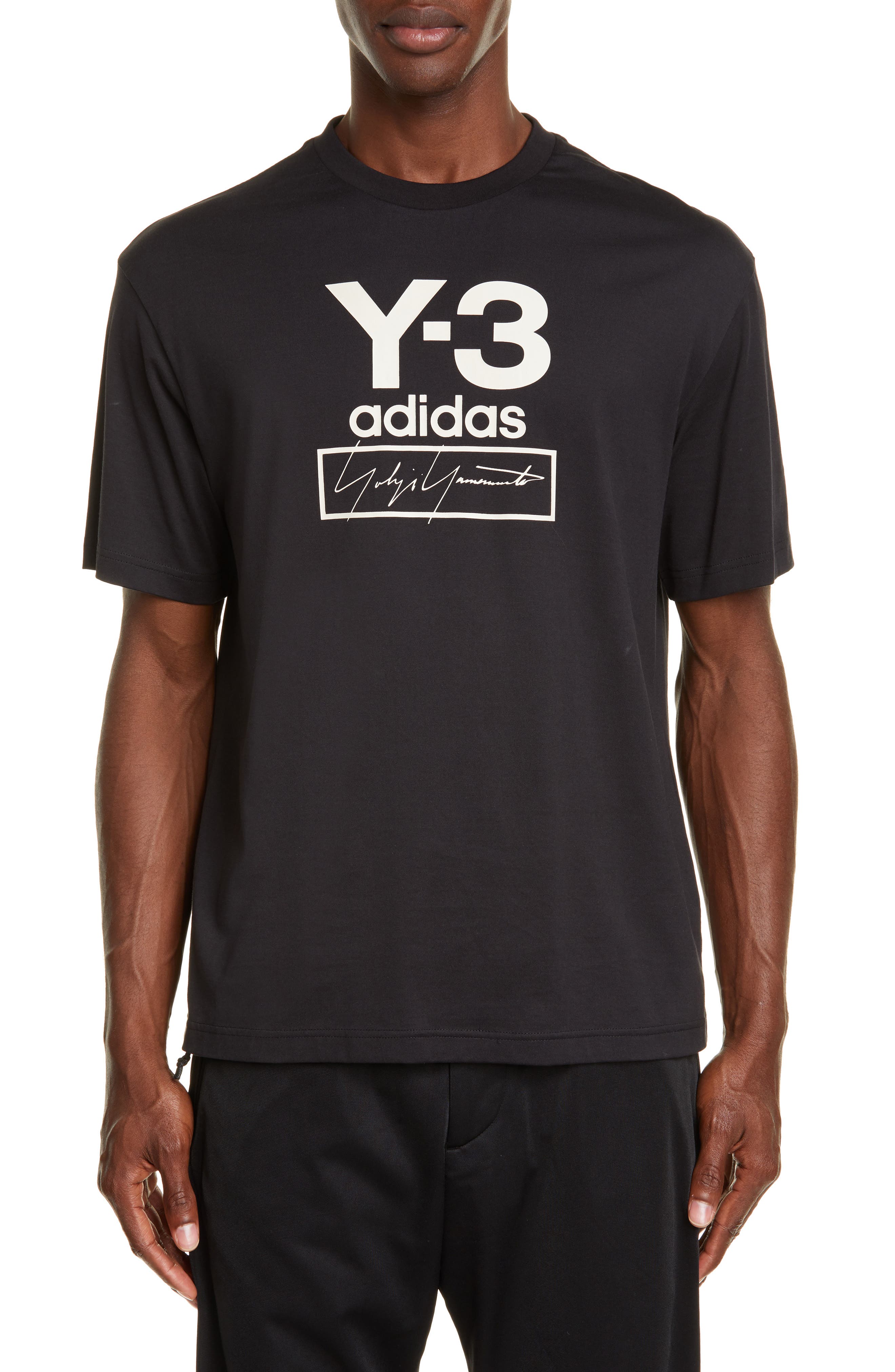 y3 stacked logo tee