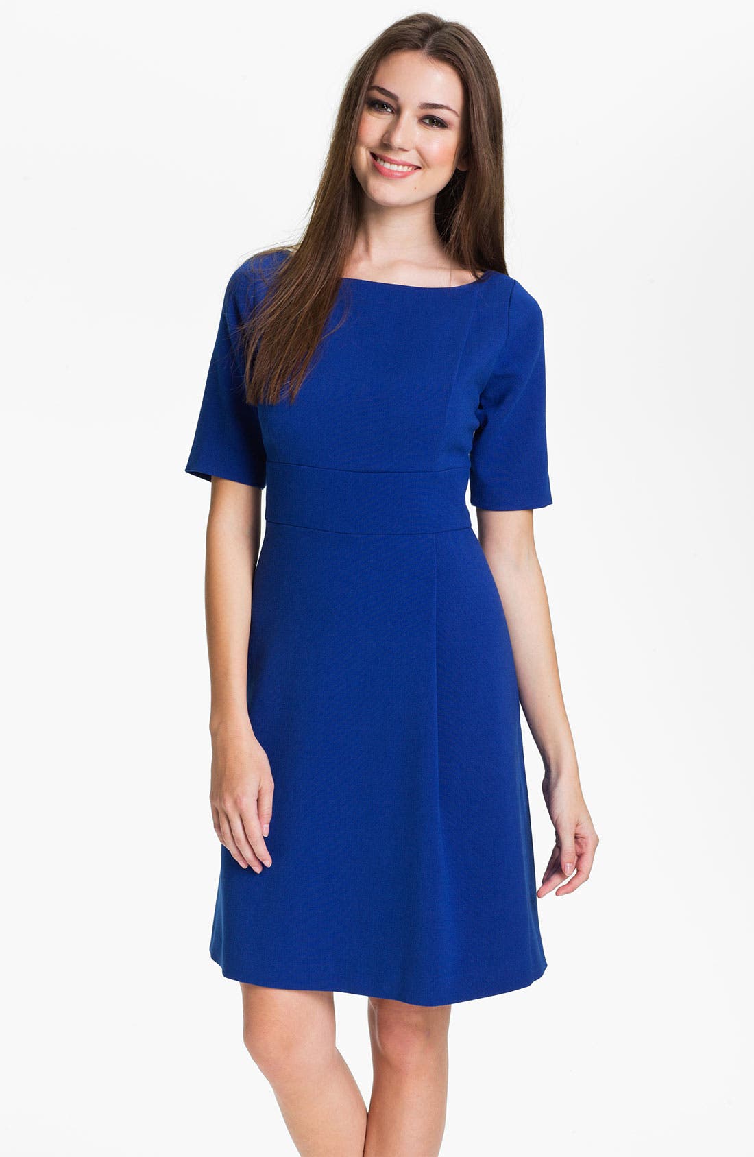 Eliza J Elbow Sleeve Seam Detail Crepe Dress Nordstrom
